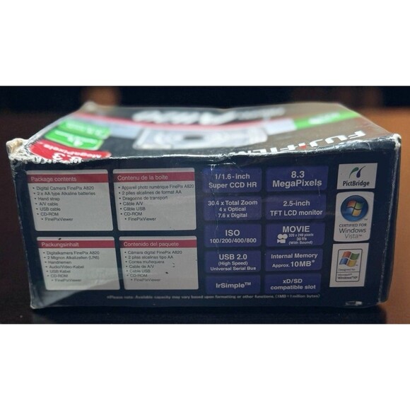 Fujifilm FinePix A820 Digital Camera 8.3MP Silver 4x Zoom – New Open Box - Picture 4 of 7